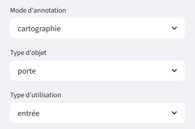 Liste déroulante des annotations